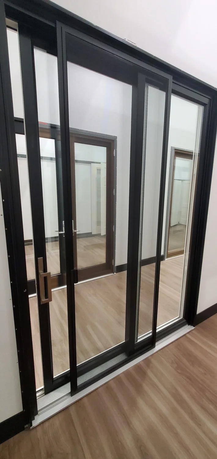 Black patio door display